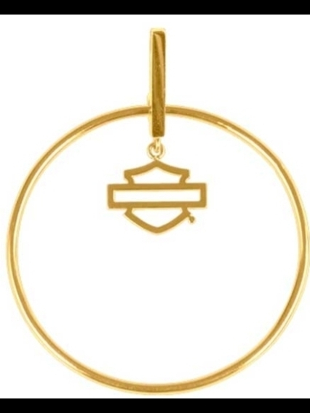 Harley-Davidson Gold Hoop Earring with Shield Charm